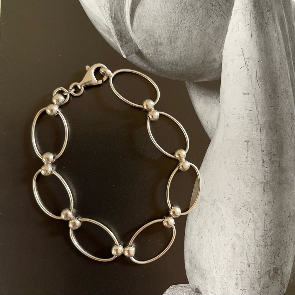Sterling Silver Wide Oval Link Bracelet
